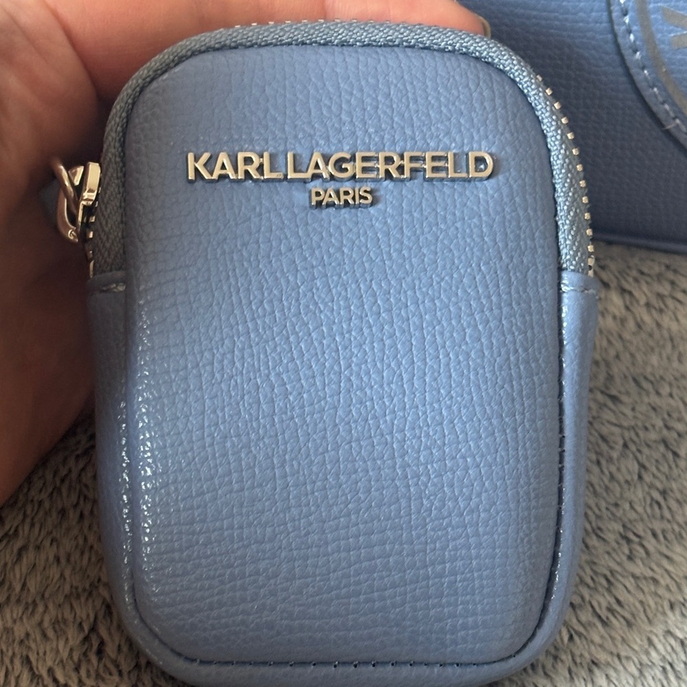 NWT Karl Lagerfeld Paris Maybelle Camera Crossbody bag - Blue Fog - Picture 14 of 16